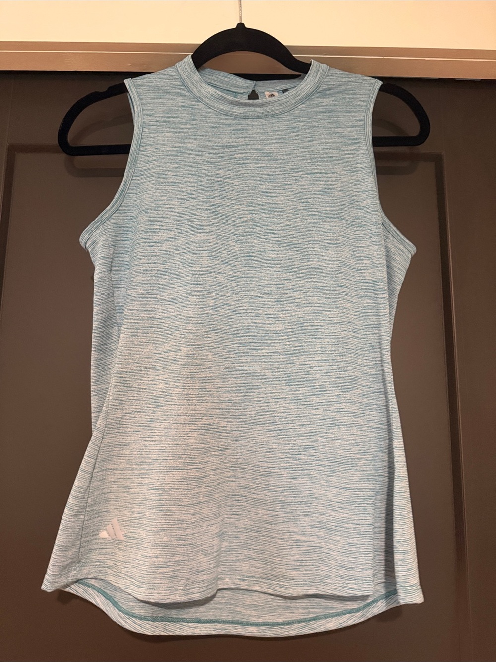 adidas Women’s Heather Sky Blue Sleeveless Golf Polo